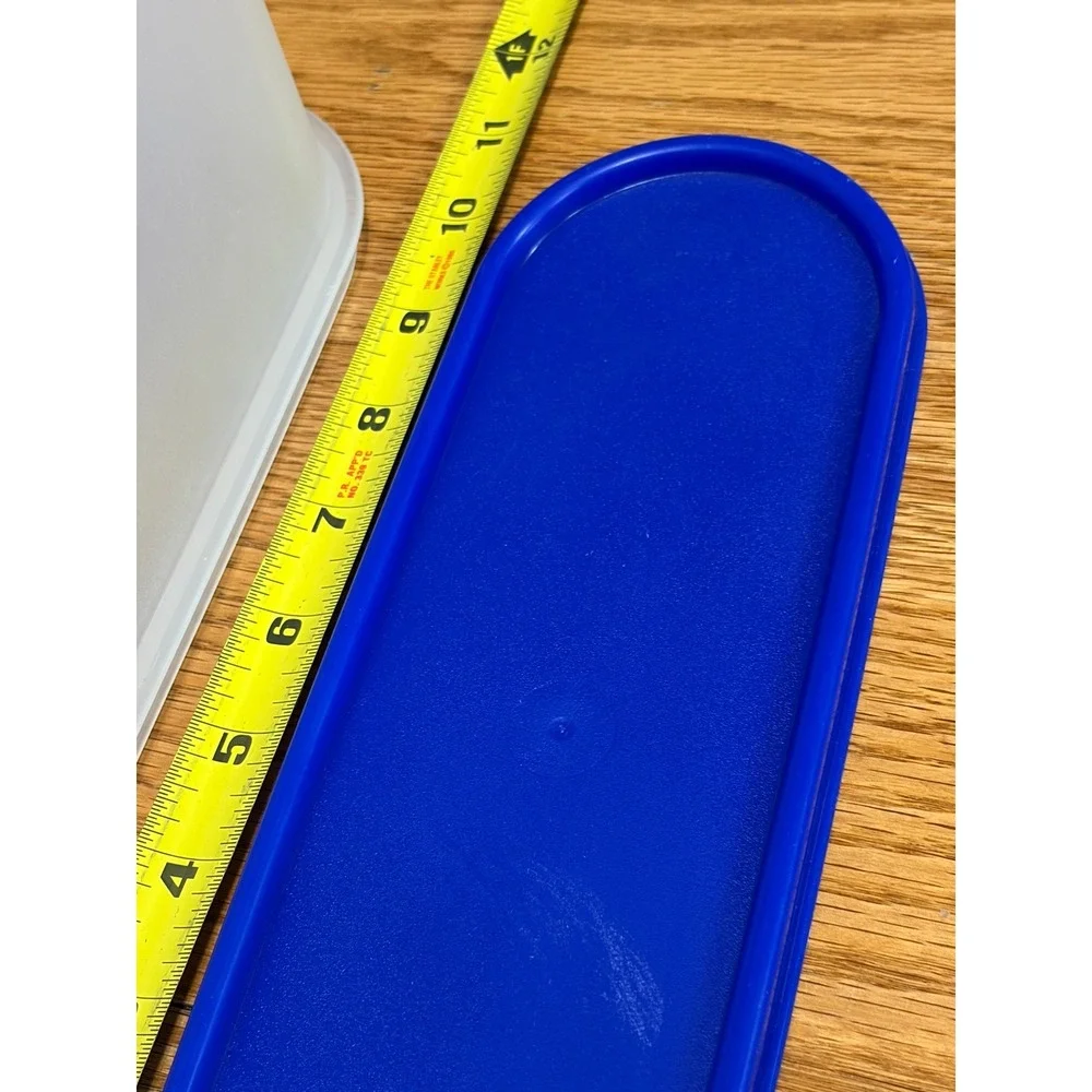Tupperware Modular Mates Oval 2 Blue Seal Clear Storage Container 1612 1613